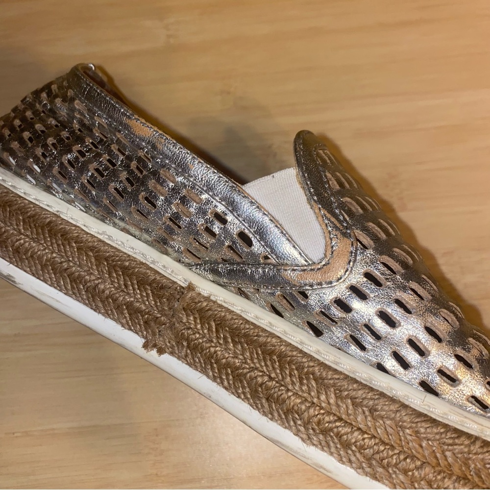 Miu Miu Womens Silver Jute Metallic Platform Sneaker Espadrille 35 EU size 6 - Picture 8 of 14